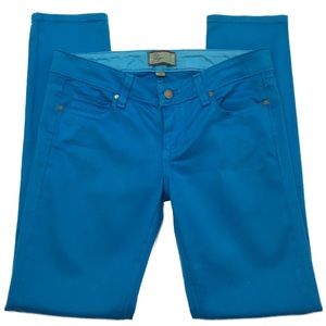 PAIGE Premium Denim Peg Skinny Ankle Vibrant Blue